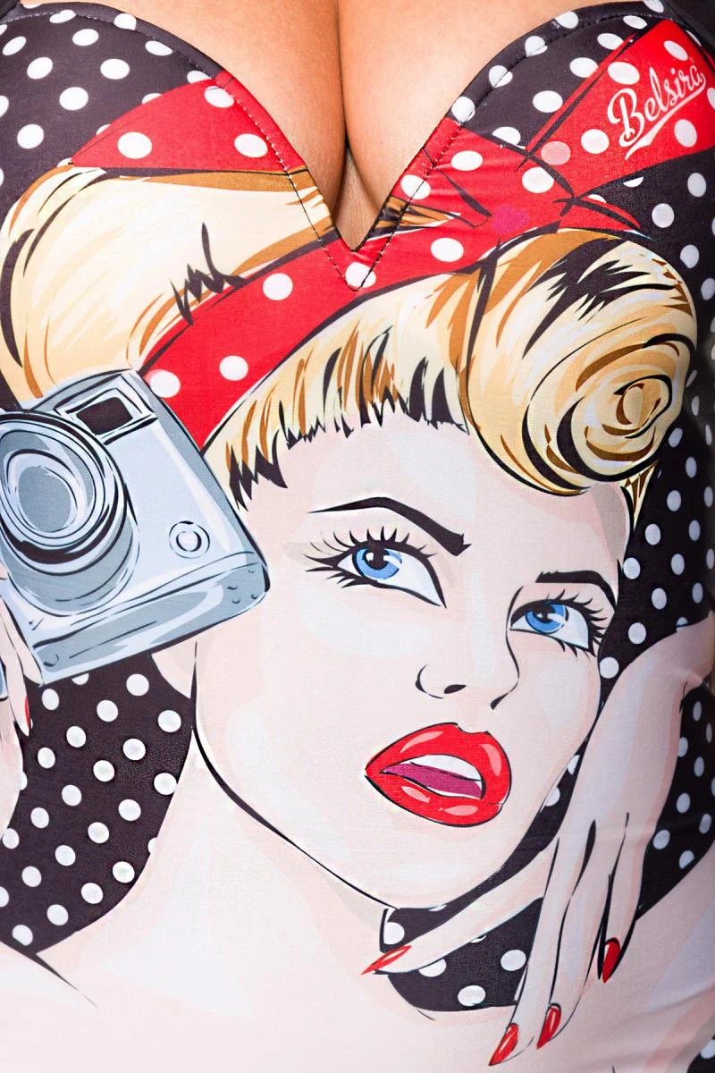 Vintage Badeanzug mit Retro Print Pinup