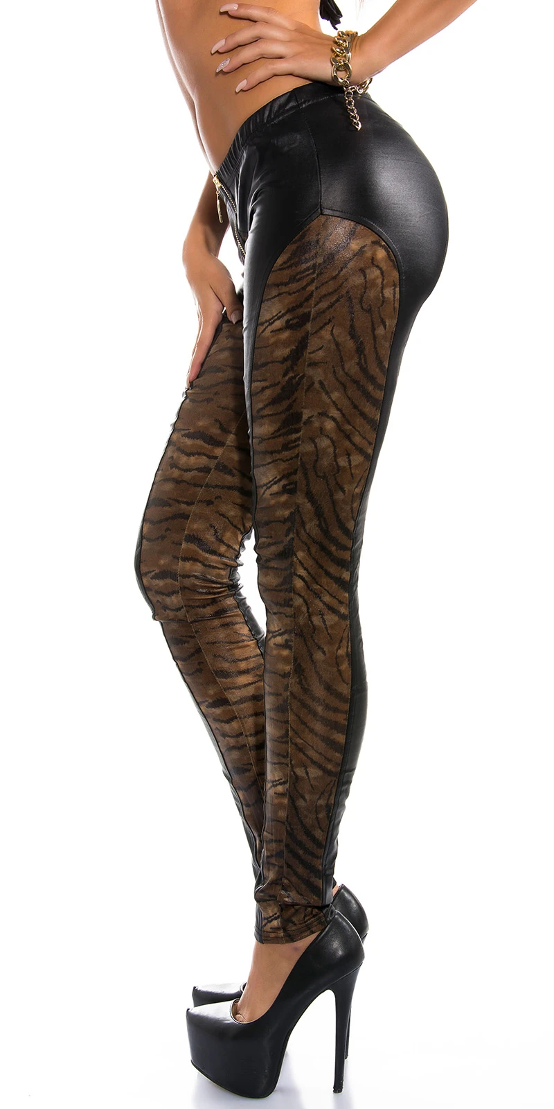 Sexy KouCla Skinny WetLook Pants mit Zipp Sexy KouCla Skinny WetLook Pants mit Zipp