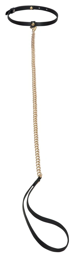 Bad Kitty 5-teiliges Fessel-Set aus Lederimitat mit goldfarbenen Details, verstellbaren Riemen, Hand- und Fußfesseln, Halsfessel und Leine