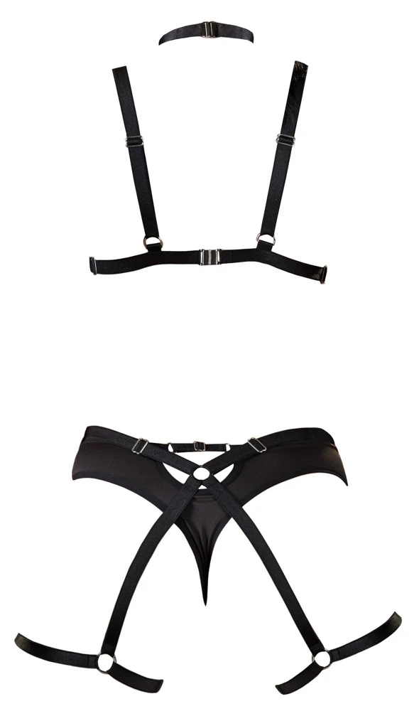 Cottelli LINGERIE Verruchtes Bondage Set Dessous Set Brust- und Hüftharness