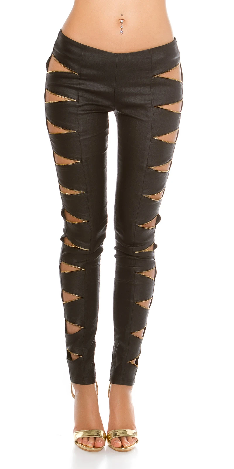 Sexy KouCla Lederlook Leggings open Zips Sexy KouCla Lederlook Leggings open Zips