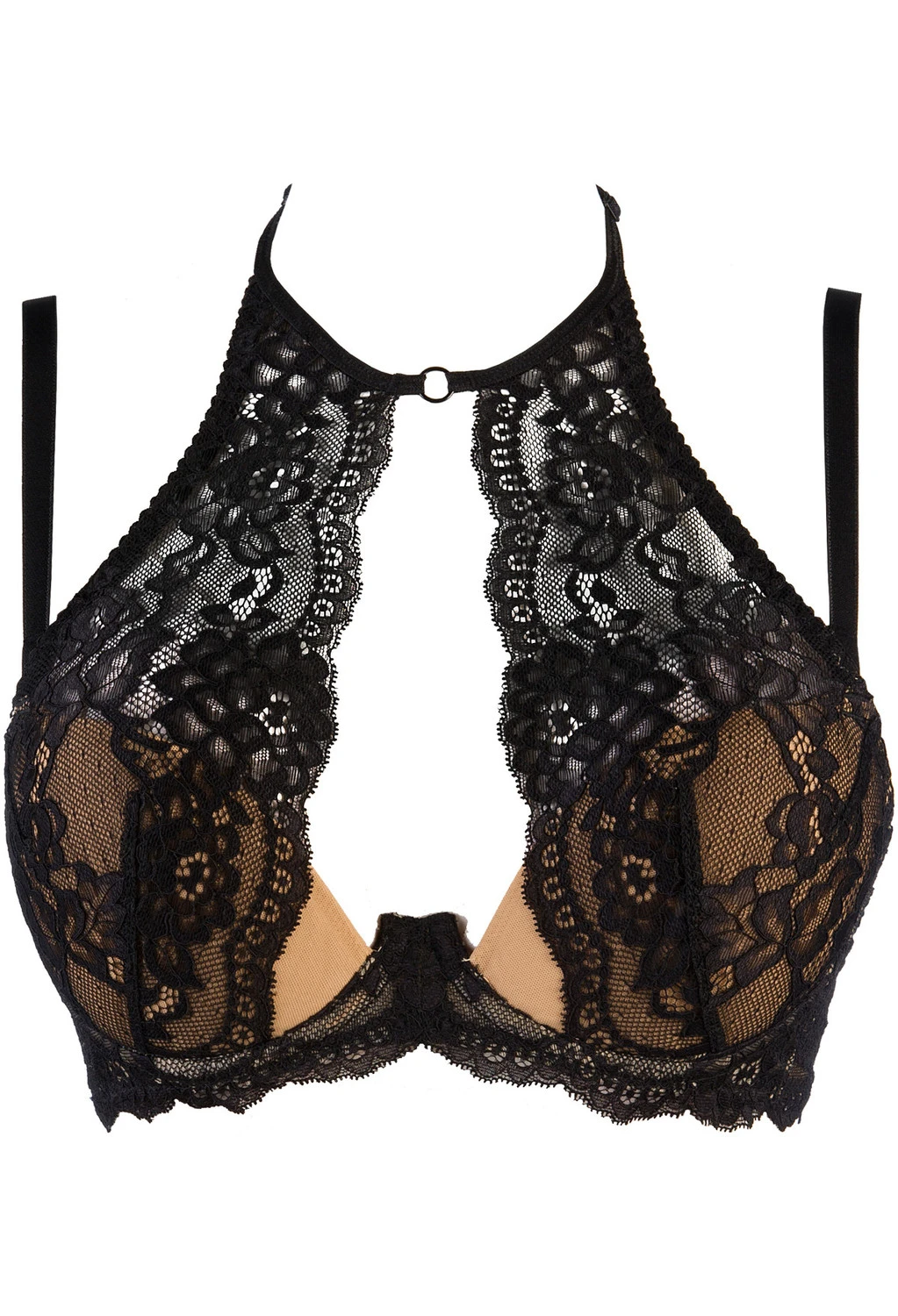 Axami Neckholder Bügel BH mit zarter Blütenspitze und gepolsterten Cups Axami Neckholder Bügel BH mit zarter Blütenspitze und gepolsterten Cups