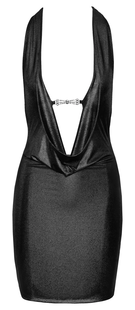 Cottelli PARTY Kleid silber Neckholder - Rückenfrei mit Strassspange am Dekollete