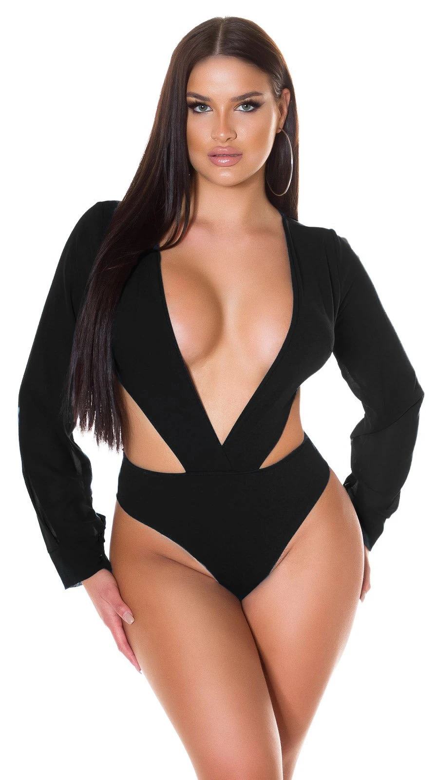 Body mit Cutout V-Neck Body mit Cutout V-Neck