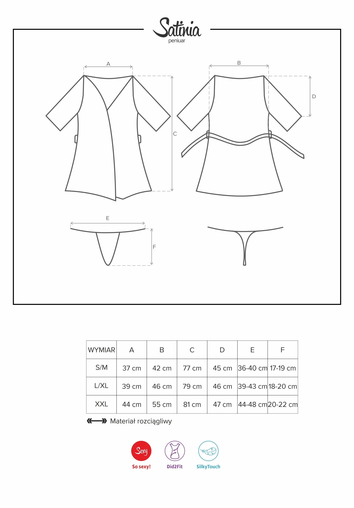 Robe aus glänzendem Satinmaterial