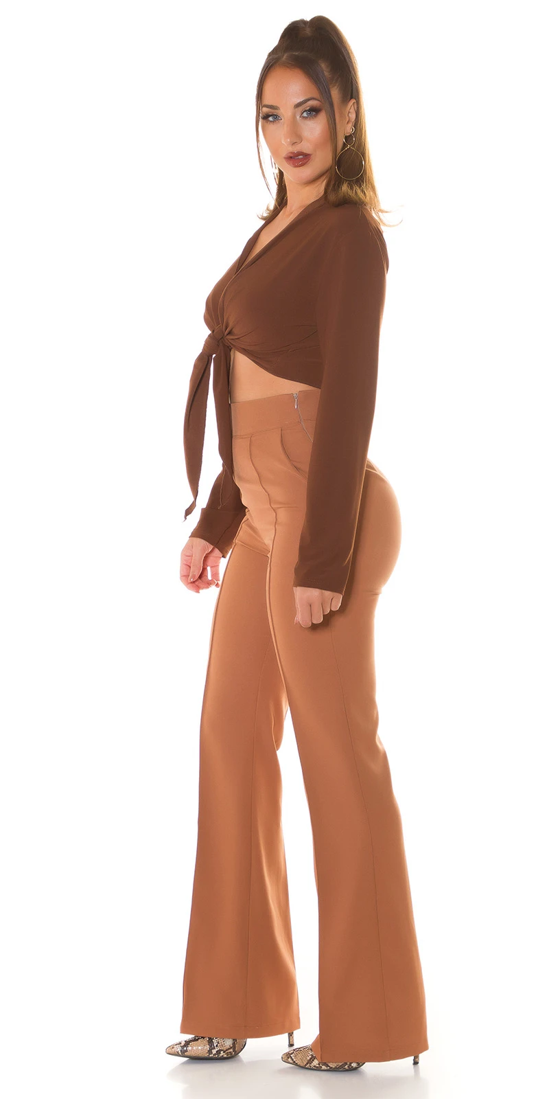 Uni Binde-Bluse im Crop-Style Uni Binde-Bluse im Crop-Style