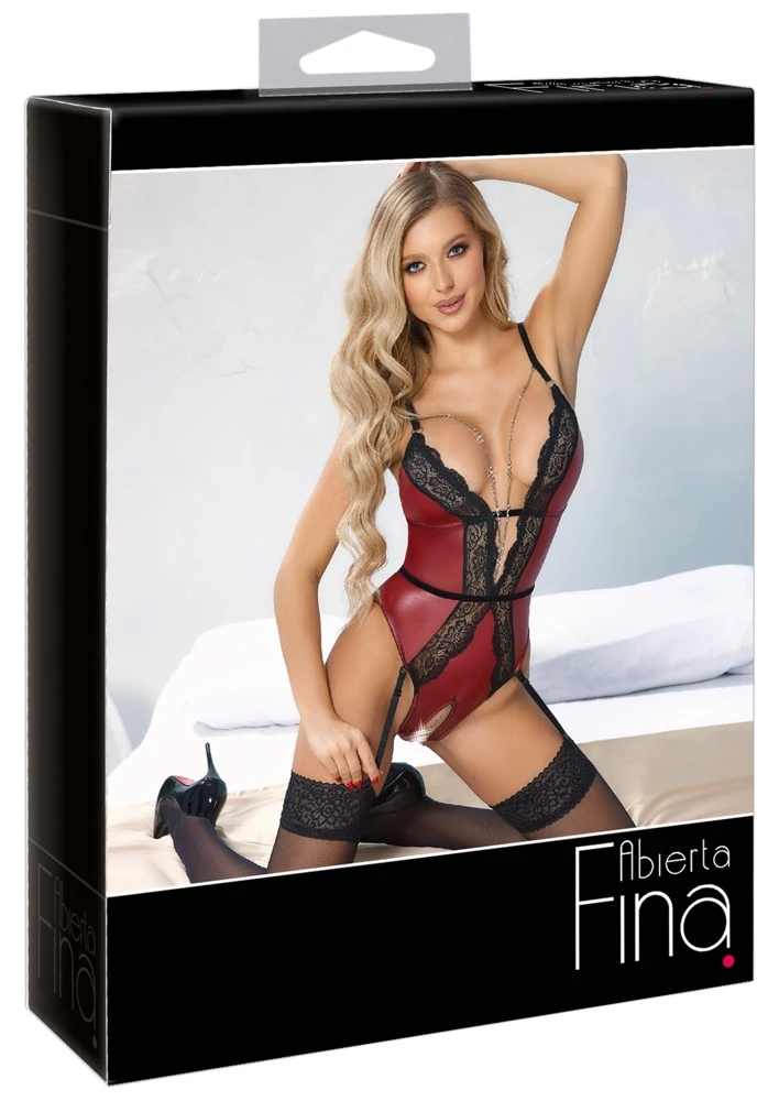 Abierta Fina Body ouvert mit abnehmbaren Strapsen