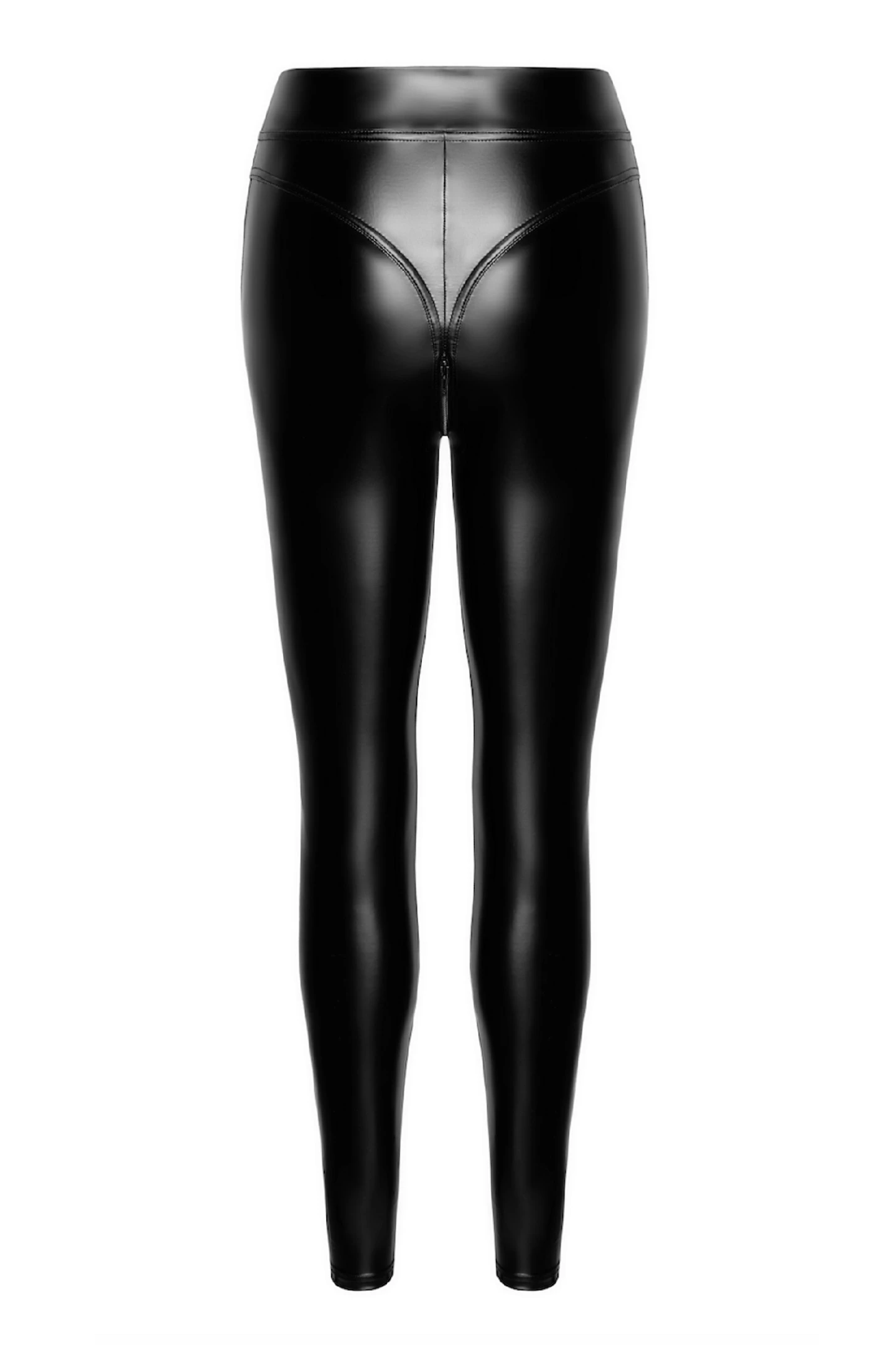 F332 Ouvert Wetlook Leggings, Schwarze Leggings mit 2-Wege Reißverschluss: Dehnbares Material für komfortable Eleganz F332 Ouvert Wetlook Leggings, Schwarze Leggings mit 2-Wege Reißverschluss: Dehnbares Material für komfortable Eleganz