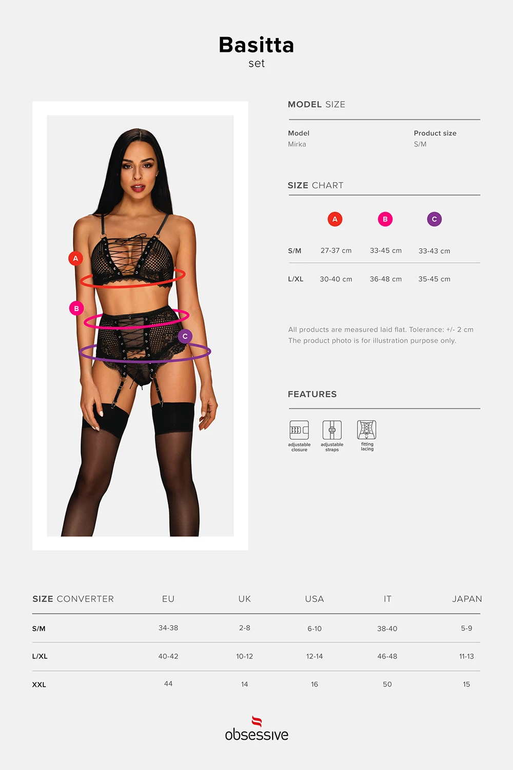 Verführerisches Dessous Set mit floraler Spitze und Schnürung