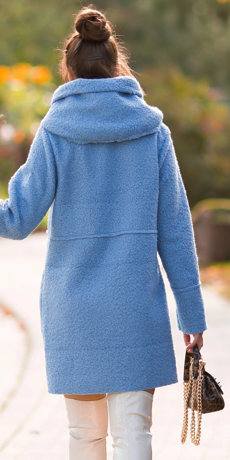 Chic Kapuzen Mantel im Boucle Look Chic Kapuzen Mantel im Boucle Look
