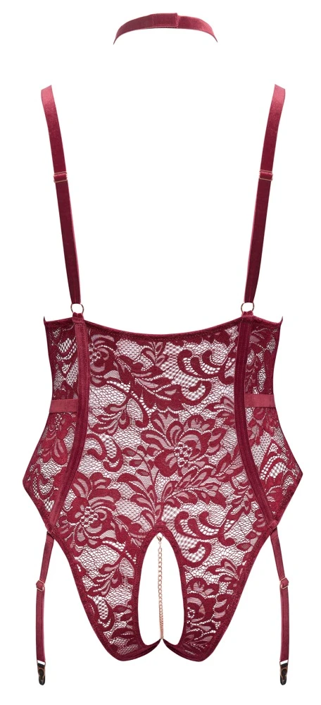 Verführerischer Cottelli CURVES Straps-Body ouvert: Spitze, Samt und Sex-Appeal vereint für unvergessliche Momente!