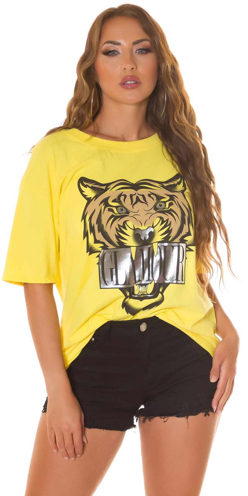 Casual Oversize T-Shirt mit Tiger-Print Casual Oversize T-Shirt mit Tiger-Print