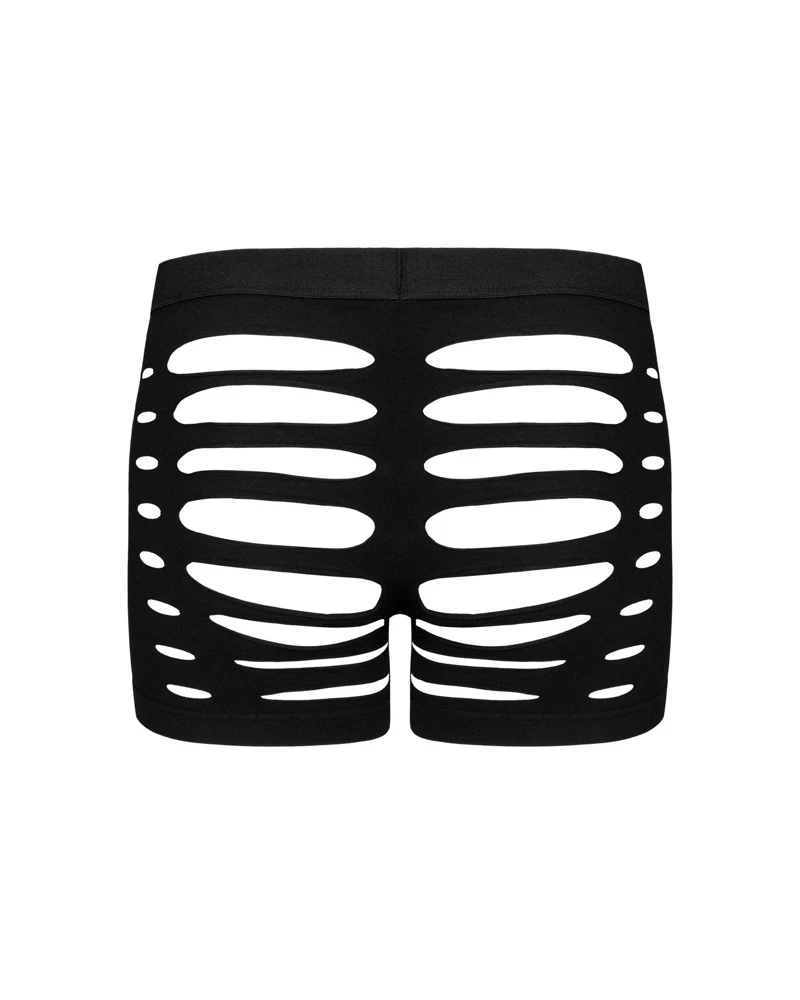 Obsessive Schwarze Radlerpants mit aufregenden Cut-outs auch über dem Po. Mit bequemem Bundgummi und rundum weich und elastisch für vollen Komfort.