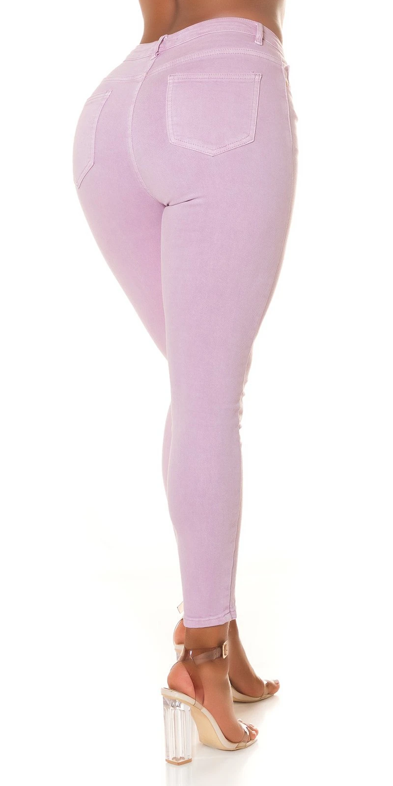 Coloured Highwaist Röhrenjeans Skinny Jeans Hose mit Knopfleiste Knöpfe Coloured Highwaist Röhrenjeans Skinny Jeans Hose mit Knopfleiste Knöpfe