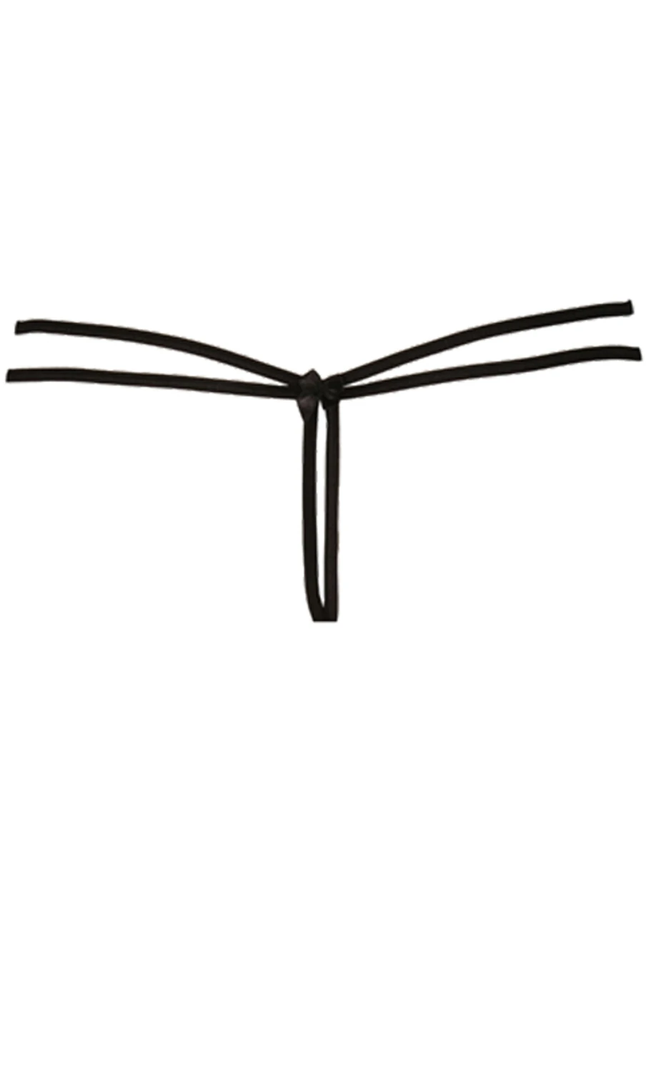 Axami Damen String ouvert in schwarz mit glänzender Spitze