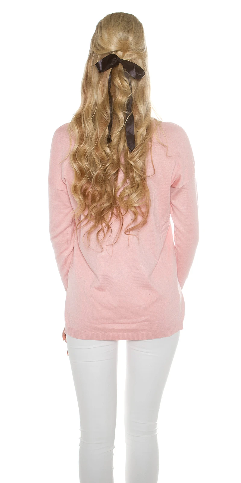 Casual Feinstrick Jumper Pullover mit Kreuz-Print
