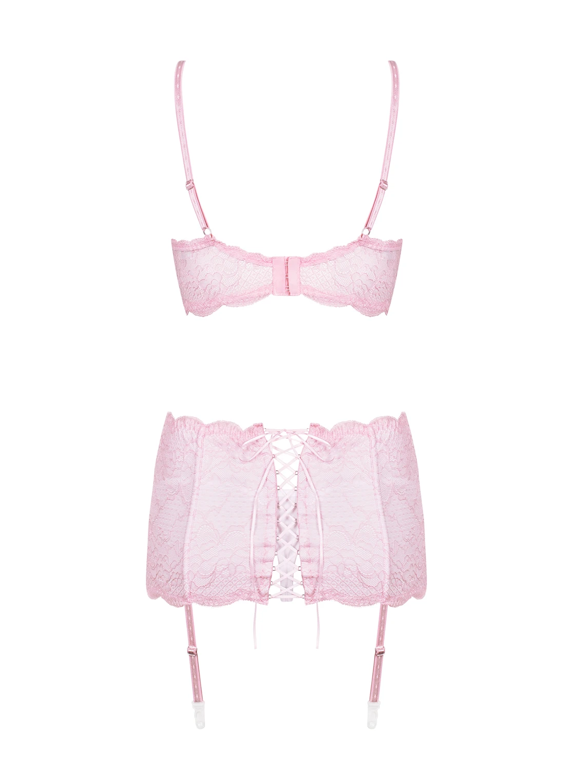 Girlly Set mit BH Strumpfhaltergürtel und String