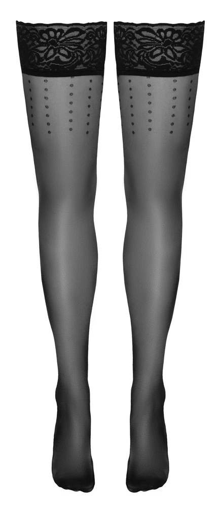 Cottelli Elegante Halterlose Strümpfe mit Verspielten Pünktchen und Perfektem Halt