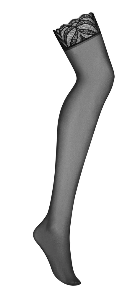 Strümpfe Lecille in Schwarz mit breitem Spitzenabschluss – seidig, elastisch und perfekt für heiße Verführer-Looks von Obsessive