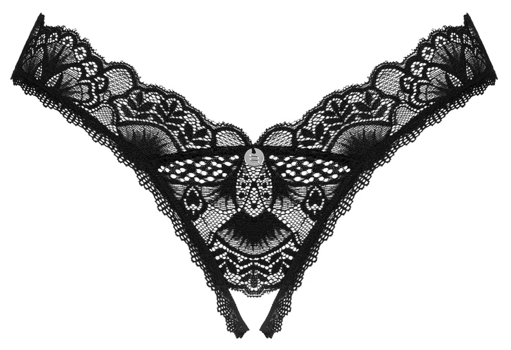 Obsessive Riostring aus wunderschöner Spitze rundum weich und elastisch für höchsten Tragekomfort. Im Schritt offen.