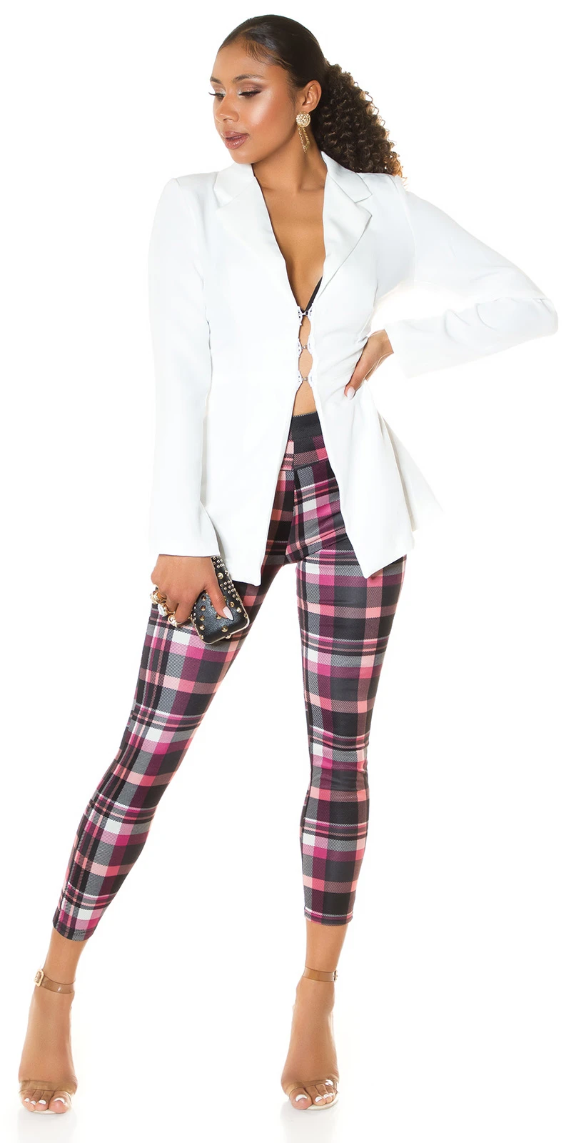 Karo Printed High Waist Business Look Treggings Karo Printed High Waist Business Look Treggings