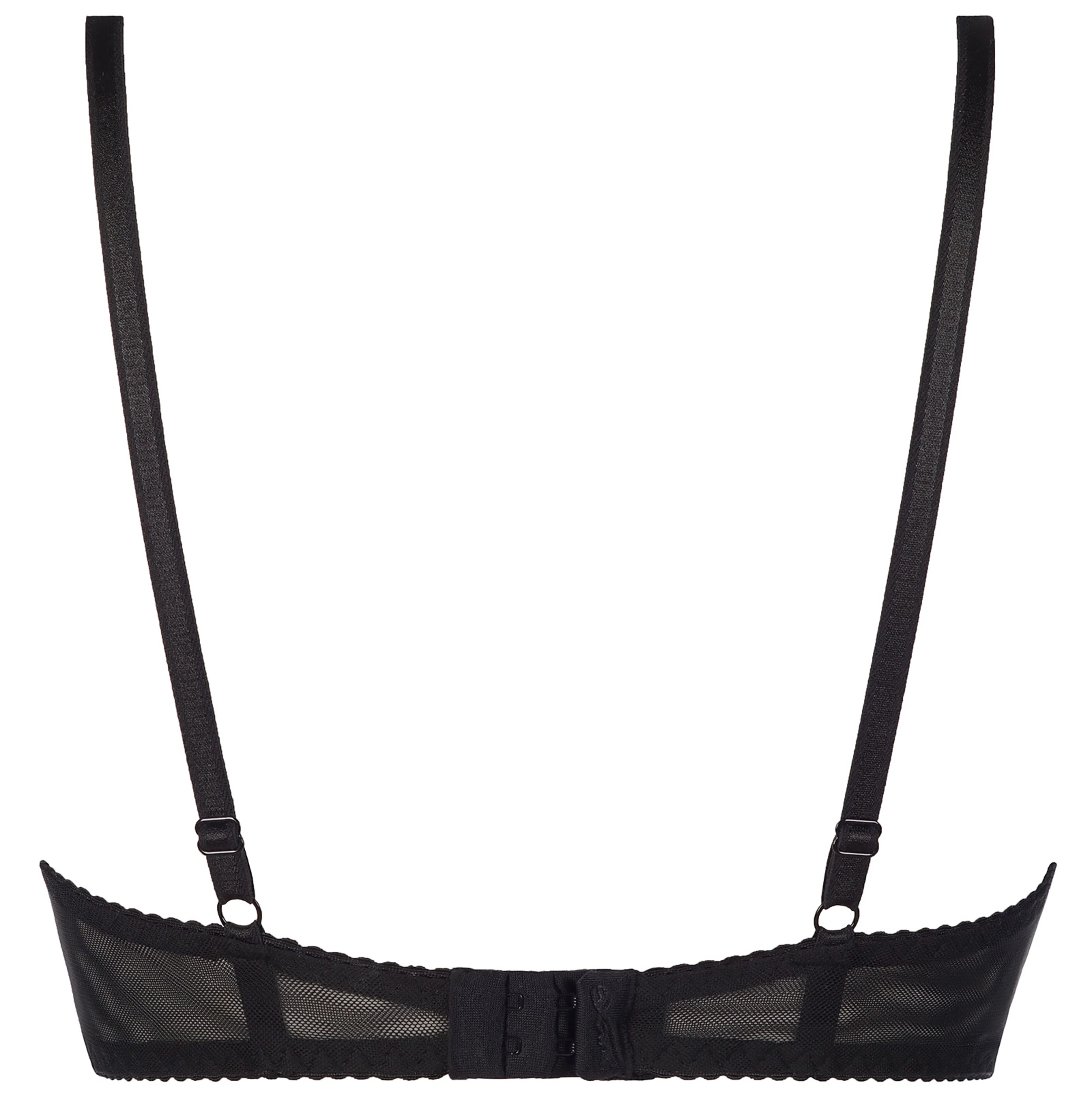 Axami V-12040 Offener BH schwarz Wetlook sexy Reizwäsche Dessous Stickerei Push-up Effekt verstellbar erotisch Blickfang Set kompatibel