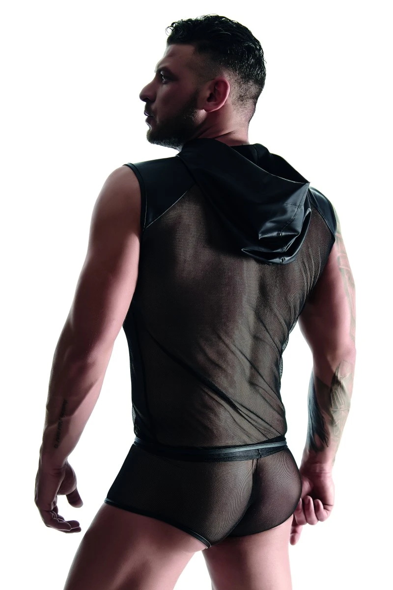 Herren Kapuzenshirt TSH018 im Wetlook Look von Regnes Fetish Planet