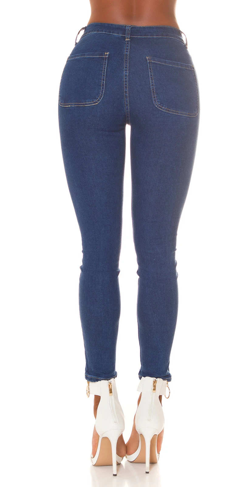 High Waist Skinny Jeans mit hippem Taschen Look High Waist Skinny Jeans mit hippem Taschen Look