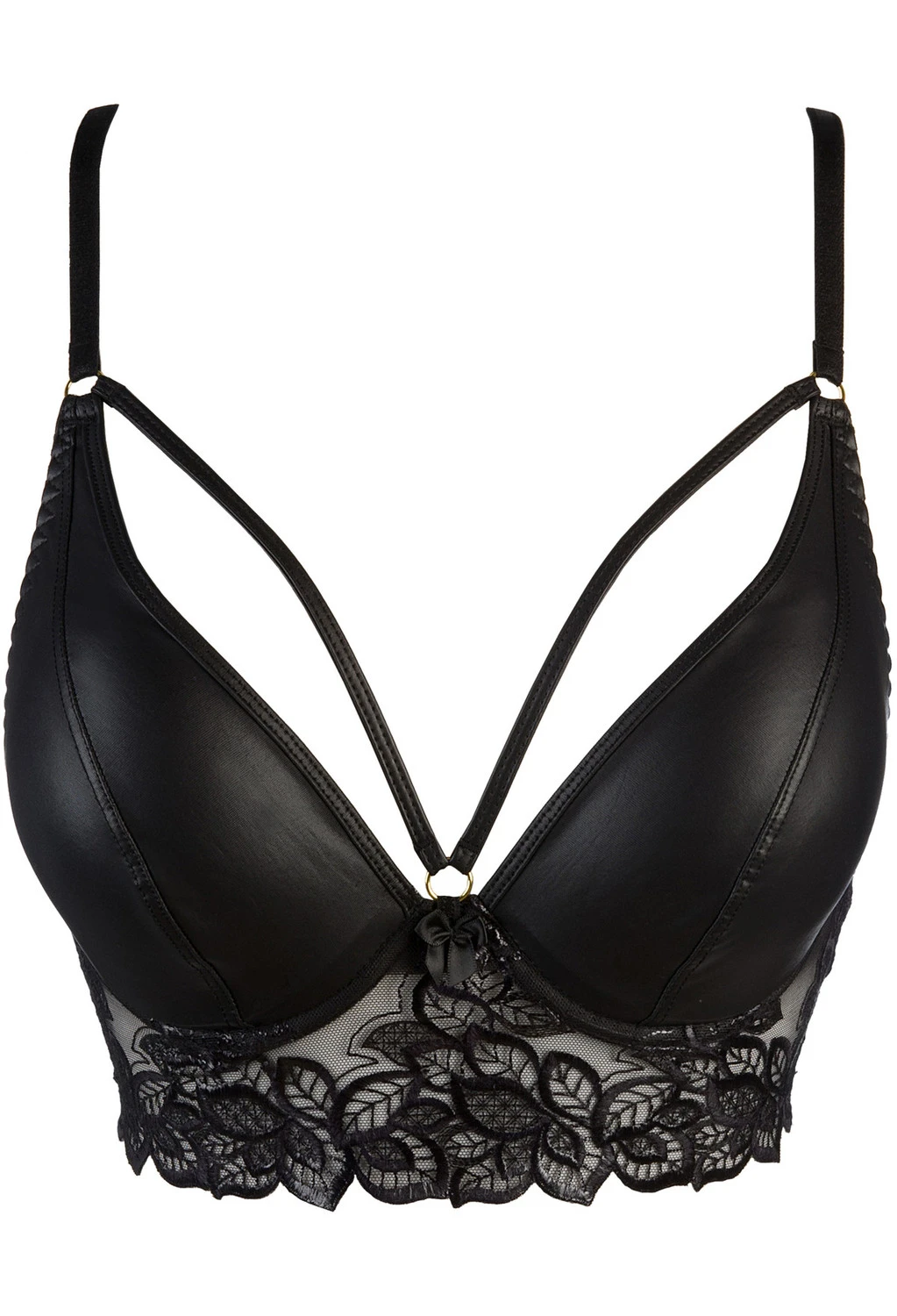 Axami Wetlook Bustier BH mit zarter schwarzer Spitze Blumenmuster Axami Wetlook Bustier BH mit zarter schwarzer Spitze Blumenmuster