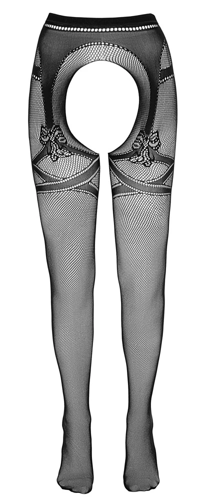 Cottelli Verführerische Eleganz: Die Ouvert-Netzstrumpfhose mit eingewebtem Strumpfband und Ziernaht