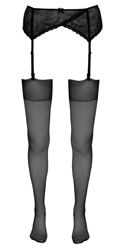 Cottelli Sinnliche Eleganz: Seidige Straps-Strümpfe mit Vorgeformtem Fuß und Schlichtem Abschluss