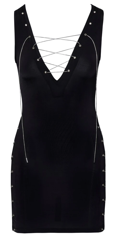 Cottelli PARTY Mini Kleid mit edlem Glanz variabele Schnürung am V-Ausschnitt und Rockteil Cottelli PARTY Mini Kleid mit edlem Glanz variabele Schnürung am V-Ausschnitt und Rockteil