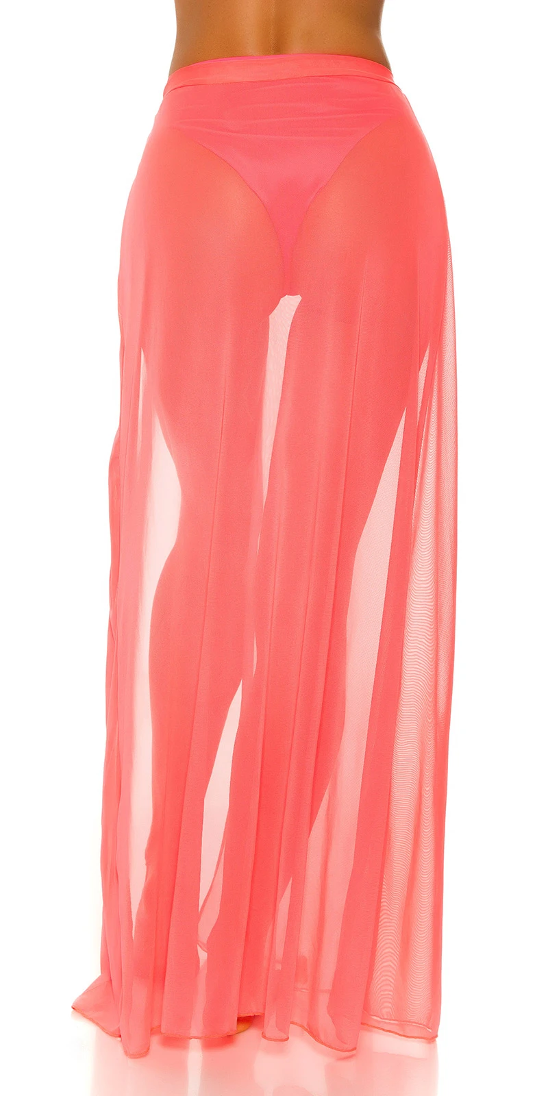 Beach Maxi Tüll Rock Offen zum Binden Transparent