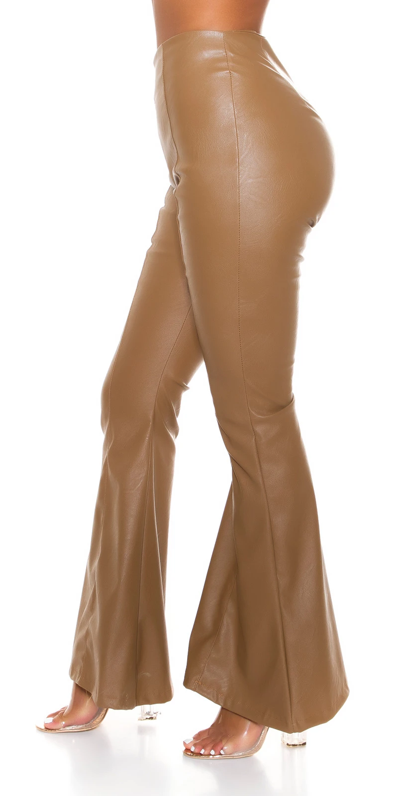 Kunstleder High Waist Hose mit XL-Schlag Kunstleder High Waist Hose mit XL-Schlag