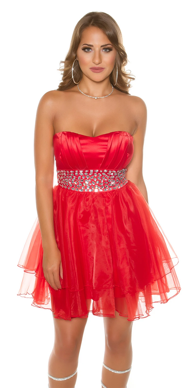 Sexy KouCla Party Cocktailkleid mit Strass Taillengürtel Sexy KouCla Party Cocktailkleid mit Strass Taillengürtel