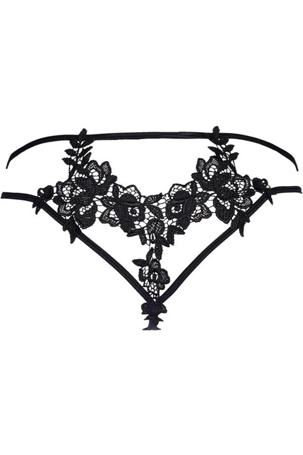Axami schwarz String-Stickmuster mit transparentem Tüll Axami schwarz String-Stickmuster mit transparentem Tüll