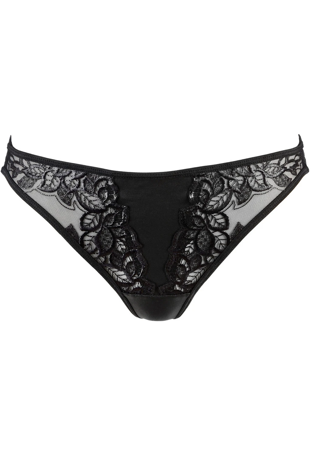 Axami verführerischer Riemchen String aus glänzendem Kunstleder mit Tüll Axami verführerischer Riemchen String aus glänzendem Kunstleder mit Tüll