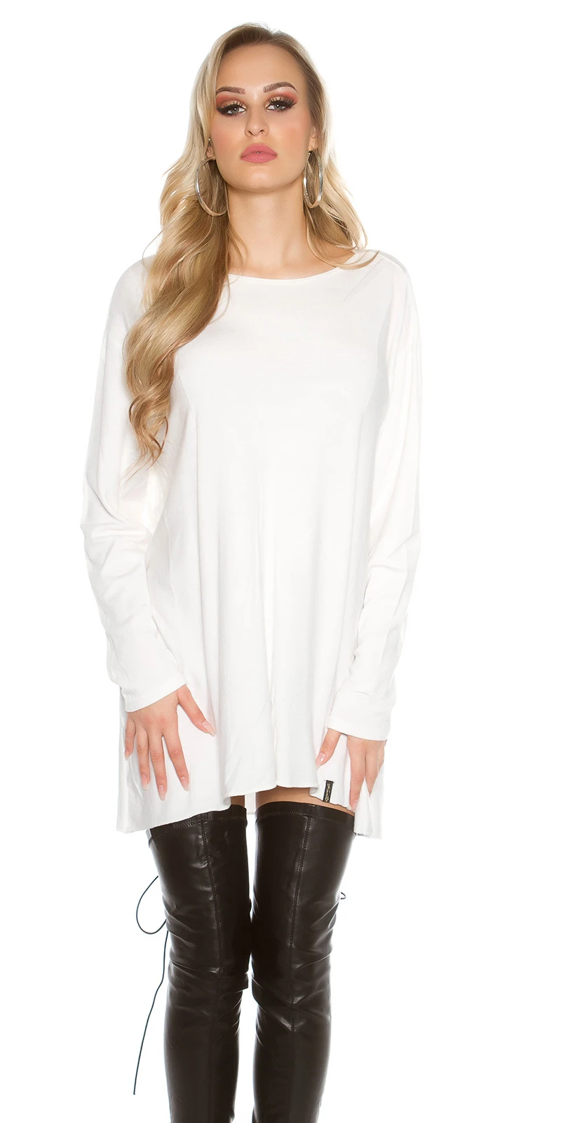 Stylo Long Pullover Oversized mit Mesh Kreuz Stylo Long Pullover Oversized mit Mesh Kreuz
