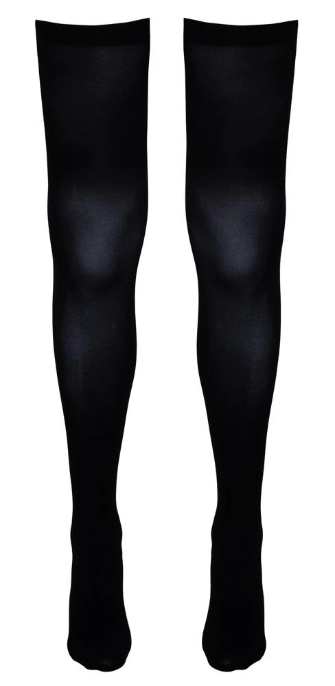 Cottelli LEGWEAR blickdichte Sexy Overknees mit Netz-Naht hinten rutschfest weich elastisch für perfekten Sitz