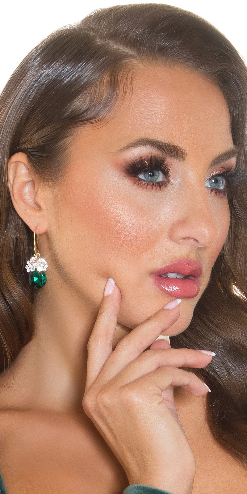 Edle Hänge Ohrringe mit Glitzersteine Edle Hänge Ohrringe mit Glitzersteine