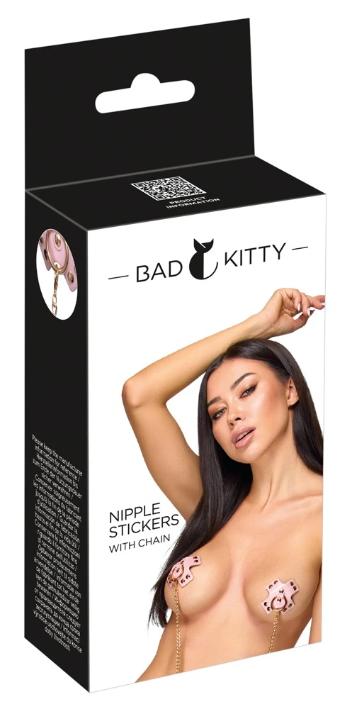 Kreuz Nippelsticker mit abnehmbarer Kette rosé gold mehrfach wiederverwendbar selbstklebend sinnliches Dessous Accessoire Bad Kitty