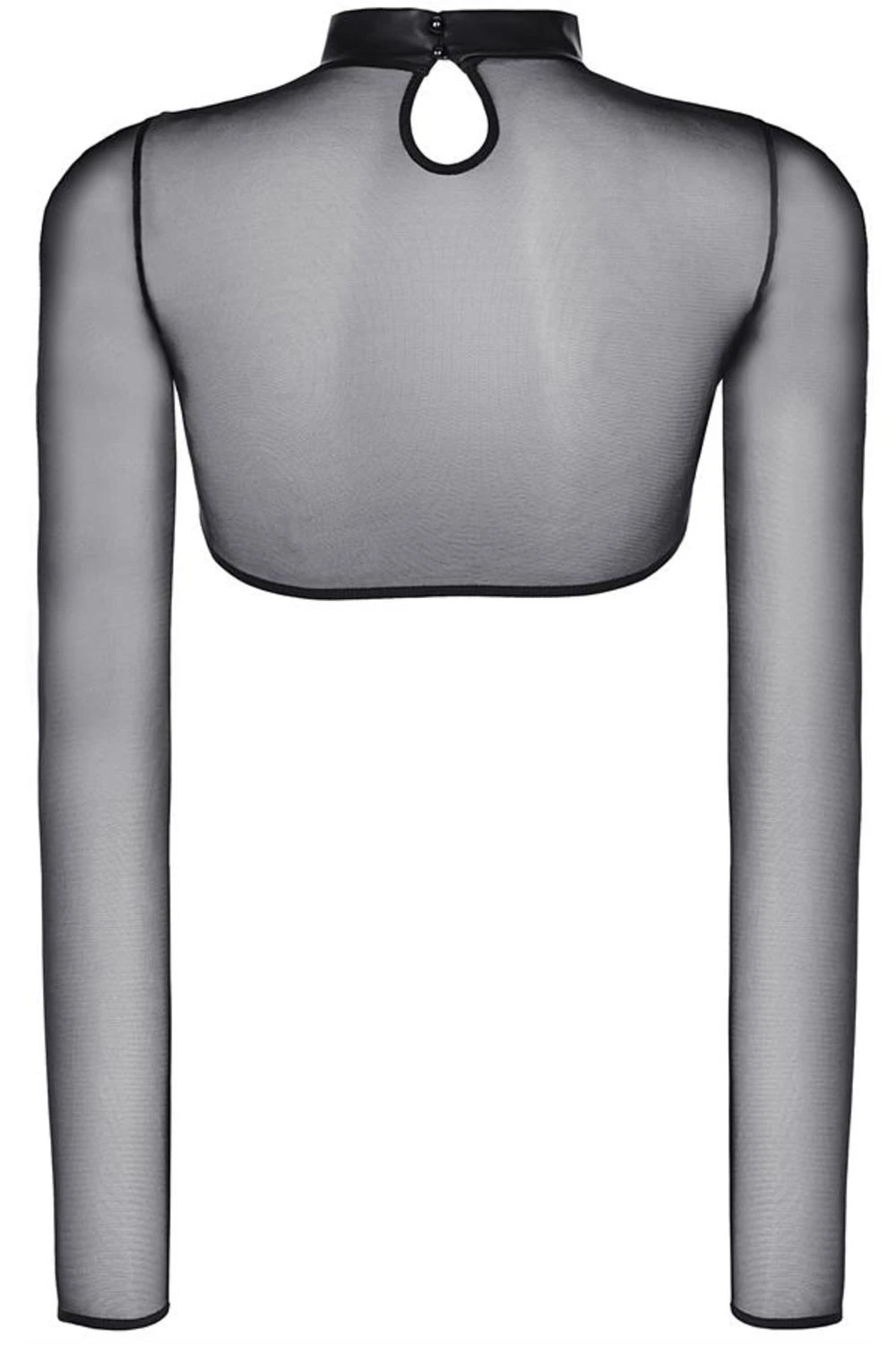 Axami transparentes Wetlook Bolero Top mit Kragen in schwarz Axami transparentes Wetlook Bolero Top mit Kragen in schwarz