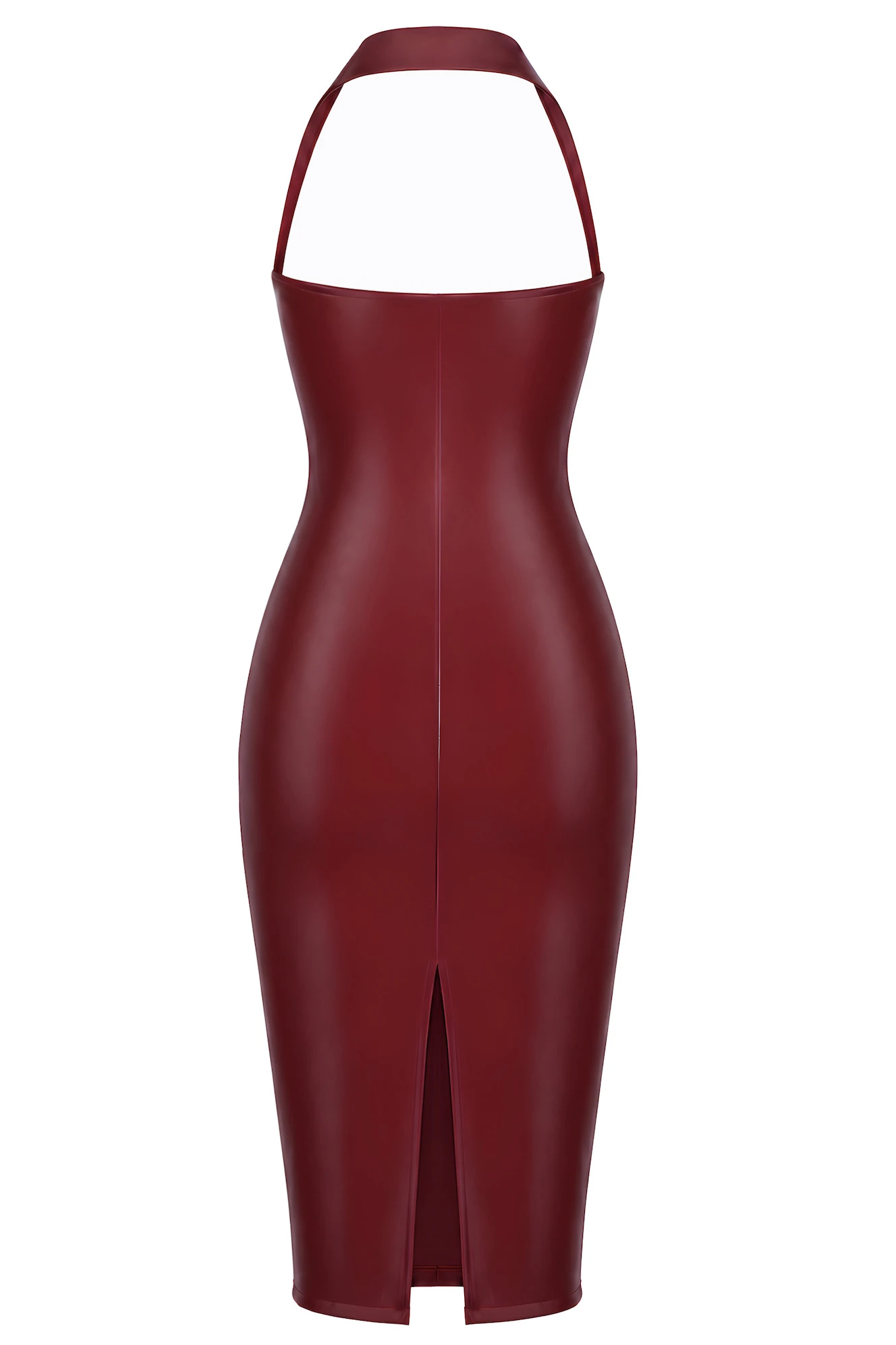 Corset Midi Dress Noir Handmade F396 – Aufreizendes Rückenfrei Wetlook-Kleid im Corsagen-Look mit verführerischer Silhouette