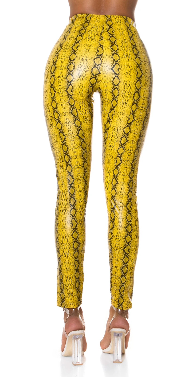 High Waist Snake Printed Leder Look Leggings mit Zipper High Waist Snake Printed Leder Look Leggings mit Zipper