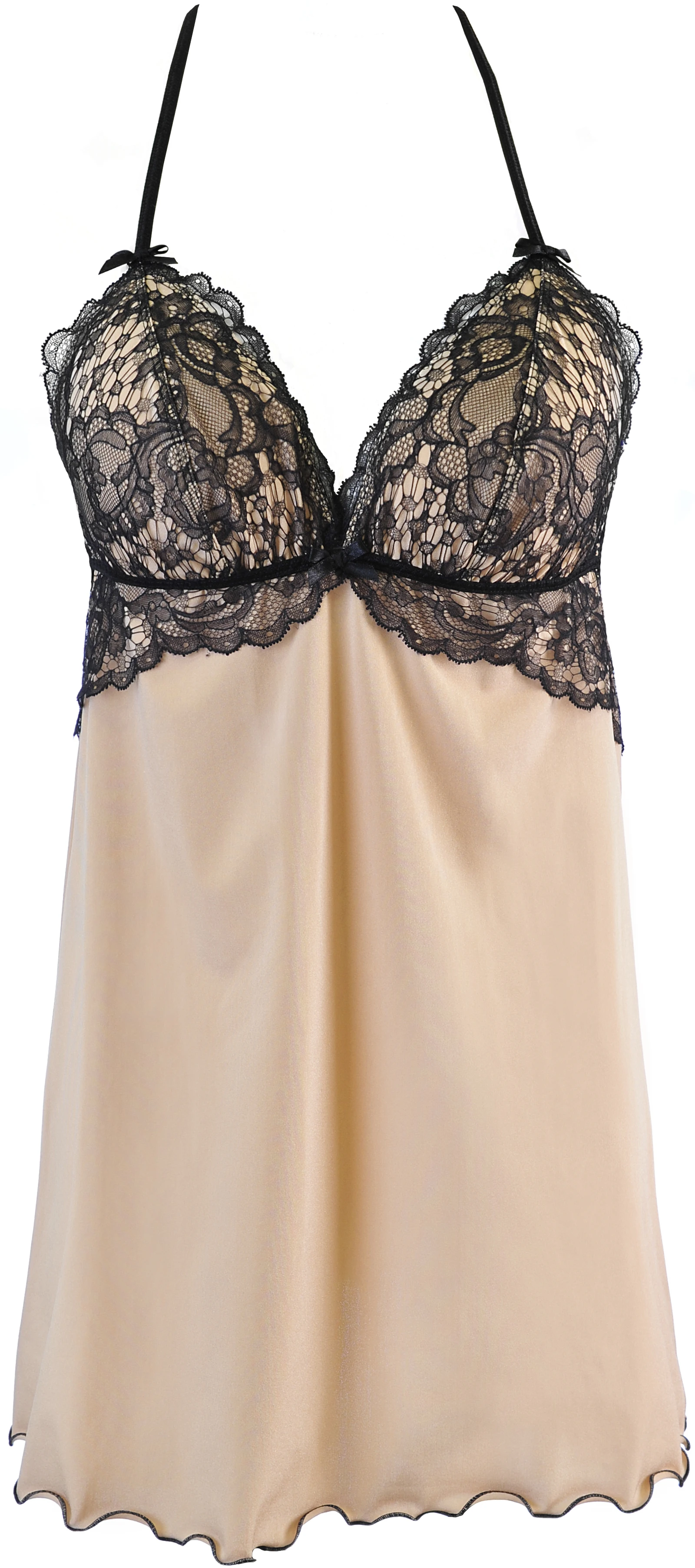 Axami Babydoll mit weicher Spitze und Band