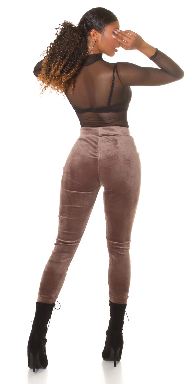 Sporty Samt Jogging High Waist Hose Sporty Samt Jogging High Waist Hose