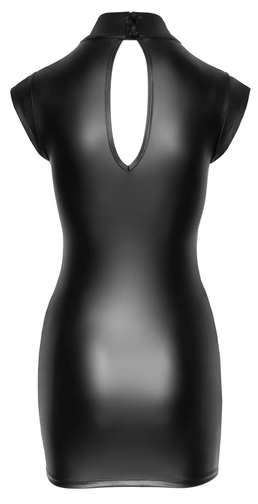 Cottelli PARTY Kleid Einsätze kurzarm hoher Kragen Mattlook Tailliertes Minikleid