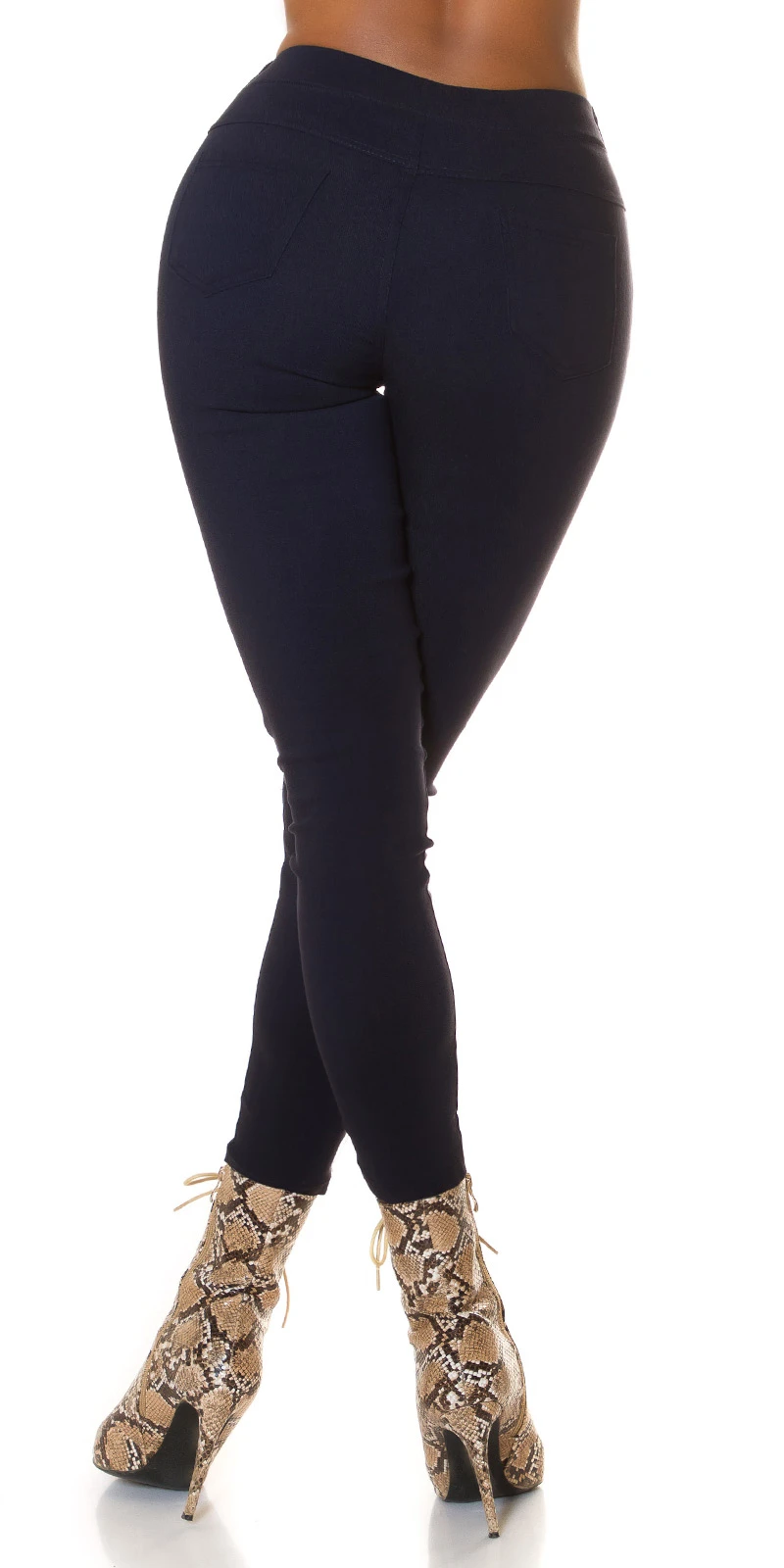 Skinny Business High Waist Leggings Hose mit Deko Knöpfe Skinny Business High Waist Leggings Hose mit Deko Knöpfe