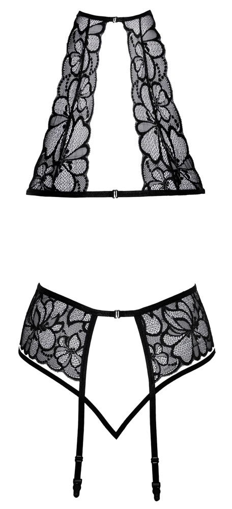 kissable BH Set Spitze, Dessous-Set, 3 Pieces Soft-BH, Strapsgurt & String Pofrei, Unterwäschen