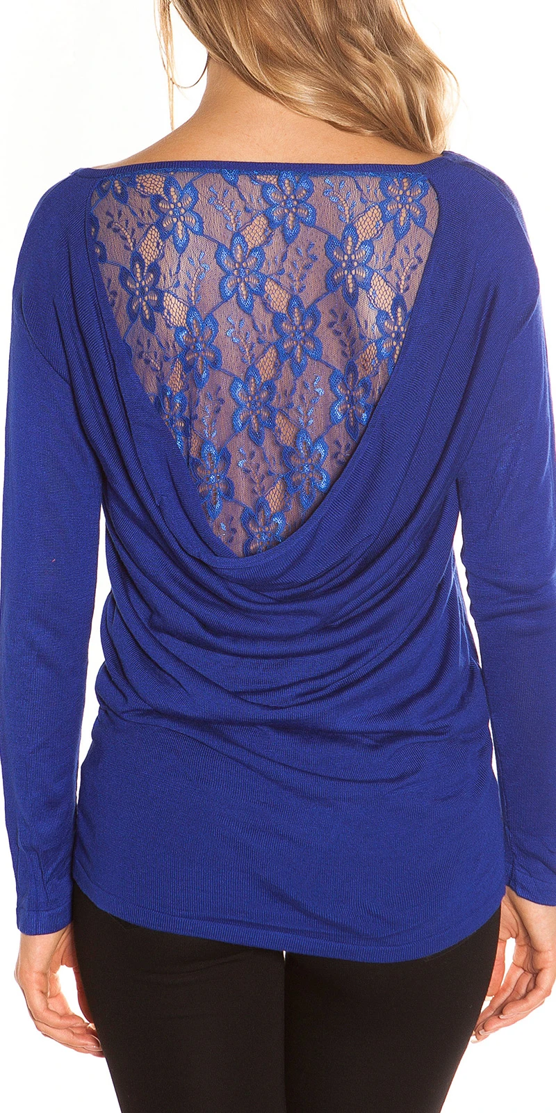Hot Langarm Pullover Spitzen-Rücken und Wasserfall Hot Langarm Pullover Spitzen-Rücken und Wasserfall